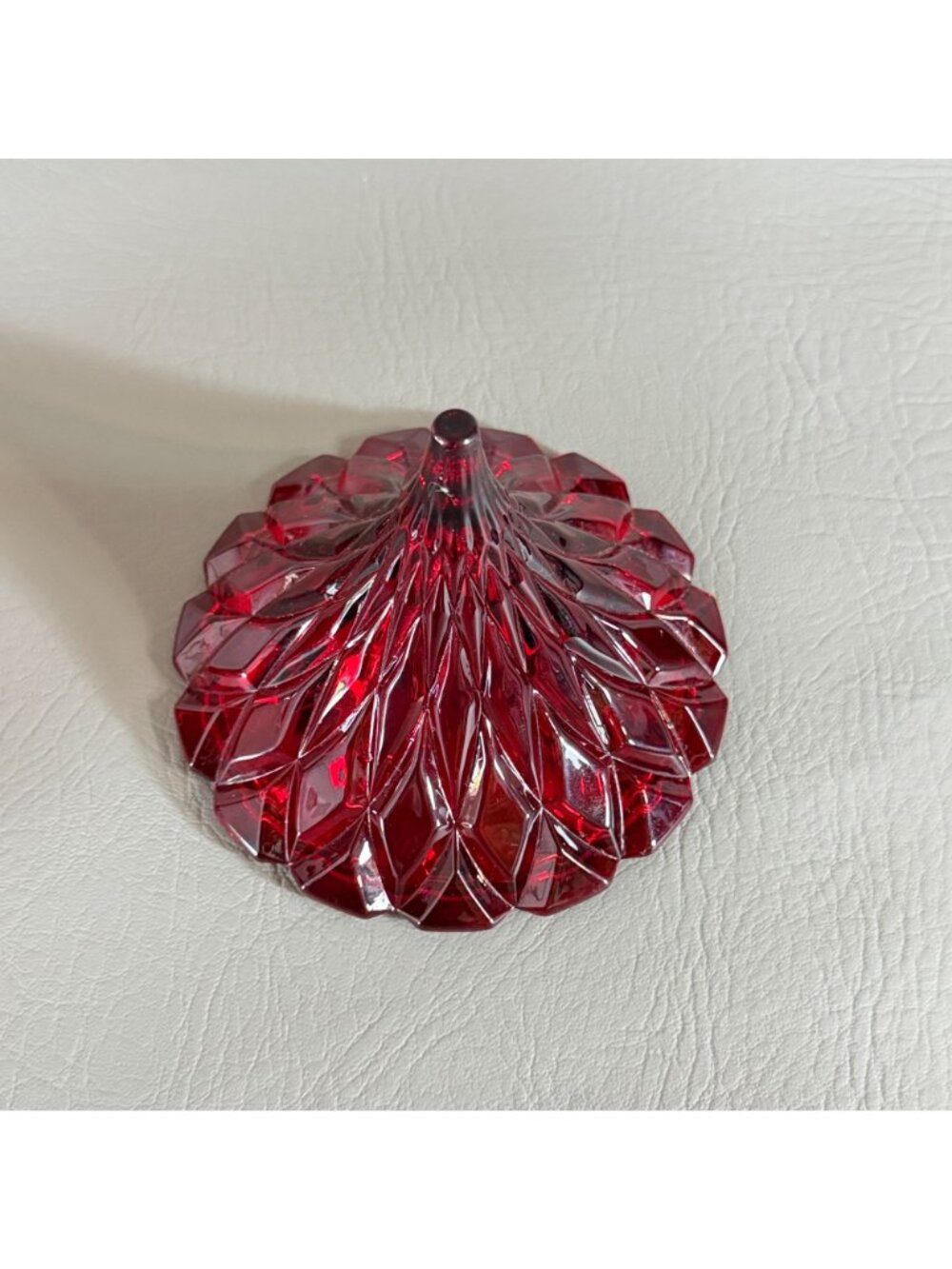 Vintage Shannon Crystal Ruby Red Hershey Kiss Lidded Candy Dish Godinger 5.5" - Picture 9 of 14